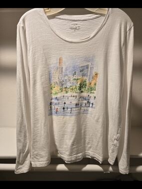 J. Crew Collector Tee With Ice Skating Graphic In NYC Central Park